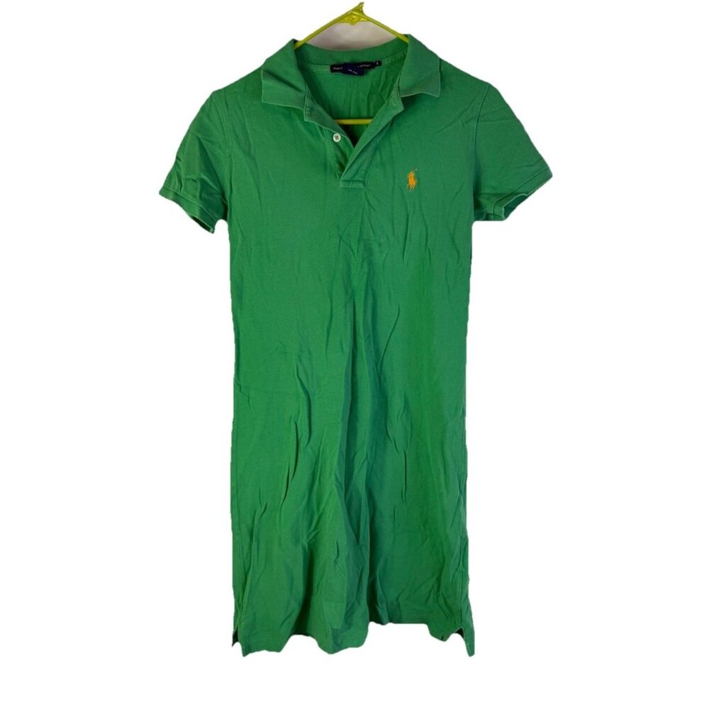 Vintage 90s Polo Ralph Lauren Womens Small Polo Rugby Shirt Dress preppy